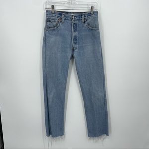 RE/DONE Levi’s 90’s High Rise Jeans Women’s size 25 frayed hem ankle cropped